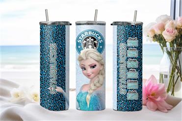 Starbucks Coffee Elsa Blue Leopard